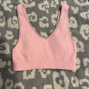 Aerie Pink Ribbed Tank Top